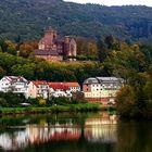 Spiegelung im Neckar - Neckarsteinach, Blick auf die Vorderburg