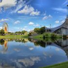 Spiegelung im Olympiasee München