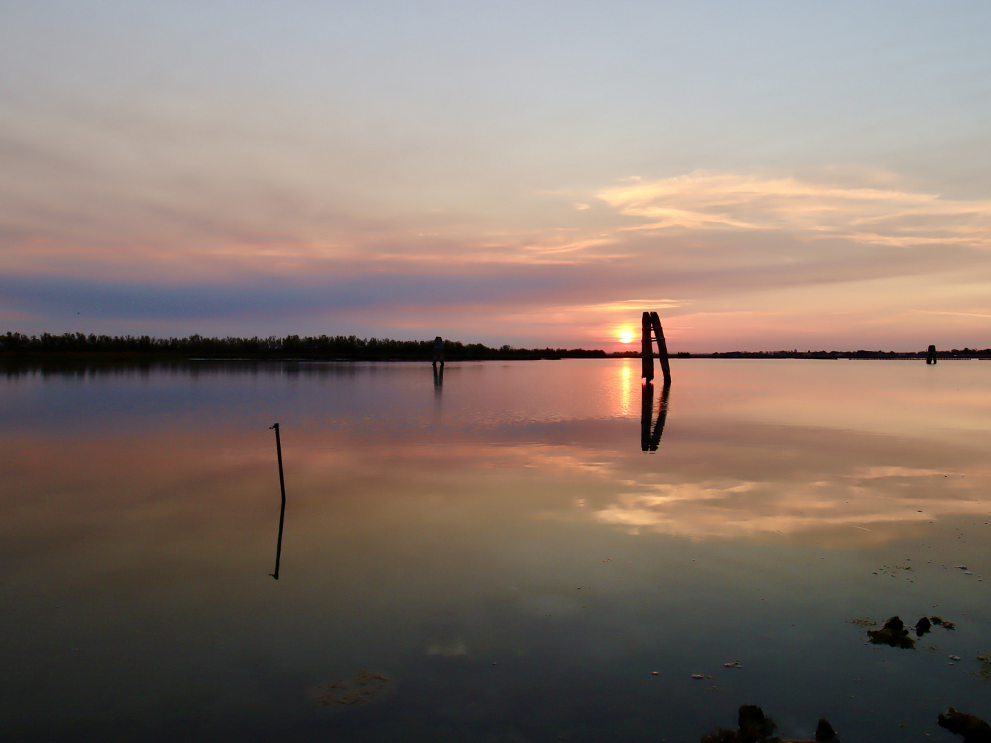 Spiegelung in der Lagune von Venedig