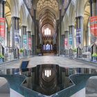 Spiegelung in der Salisbury Cathedrale