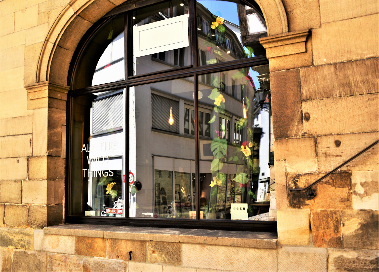                   Spiegelung in einem Fenster