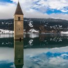 Spiegelung Kirchenspitz Reschen 2