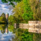 Spiegelung mit St. Jakobs Turm an der Kahnfahrt