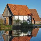 Spiegelung Paderborner Dorf im LWL Freilichtmuseum Detmold