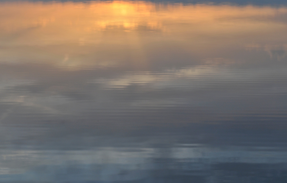 Spiegelung, Sonnenaufgang am Halterner-Stausee-Südbecken