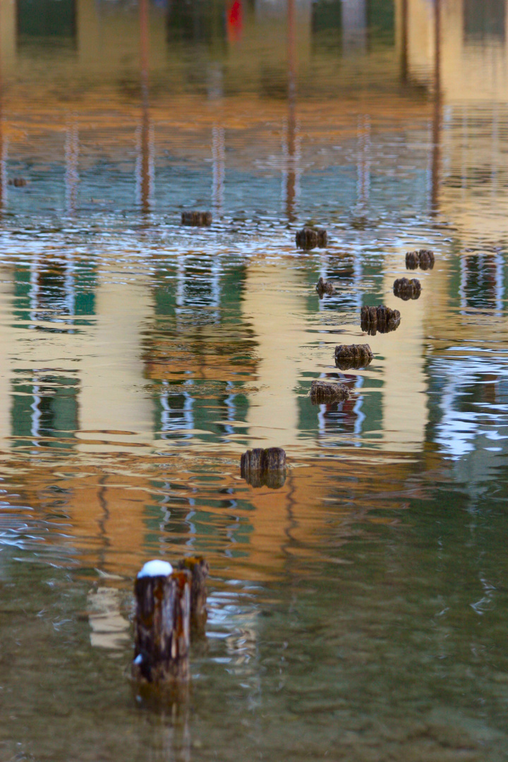 Spiegelungen am Toblacher See
