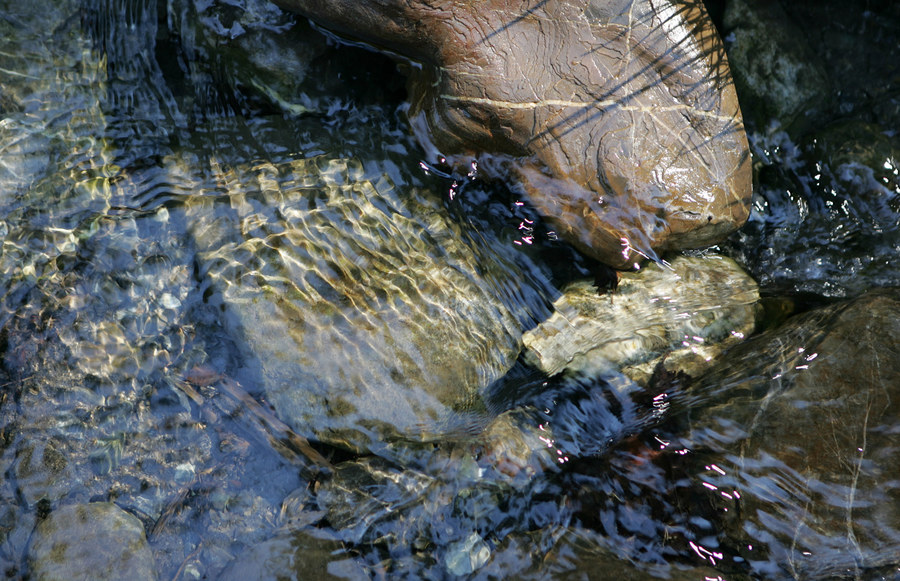 Spiegelungen im Bergbach