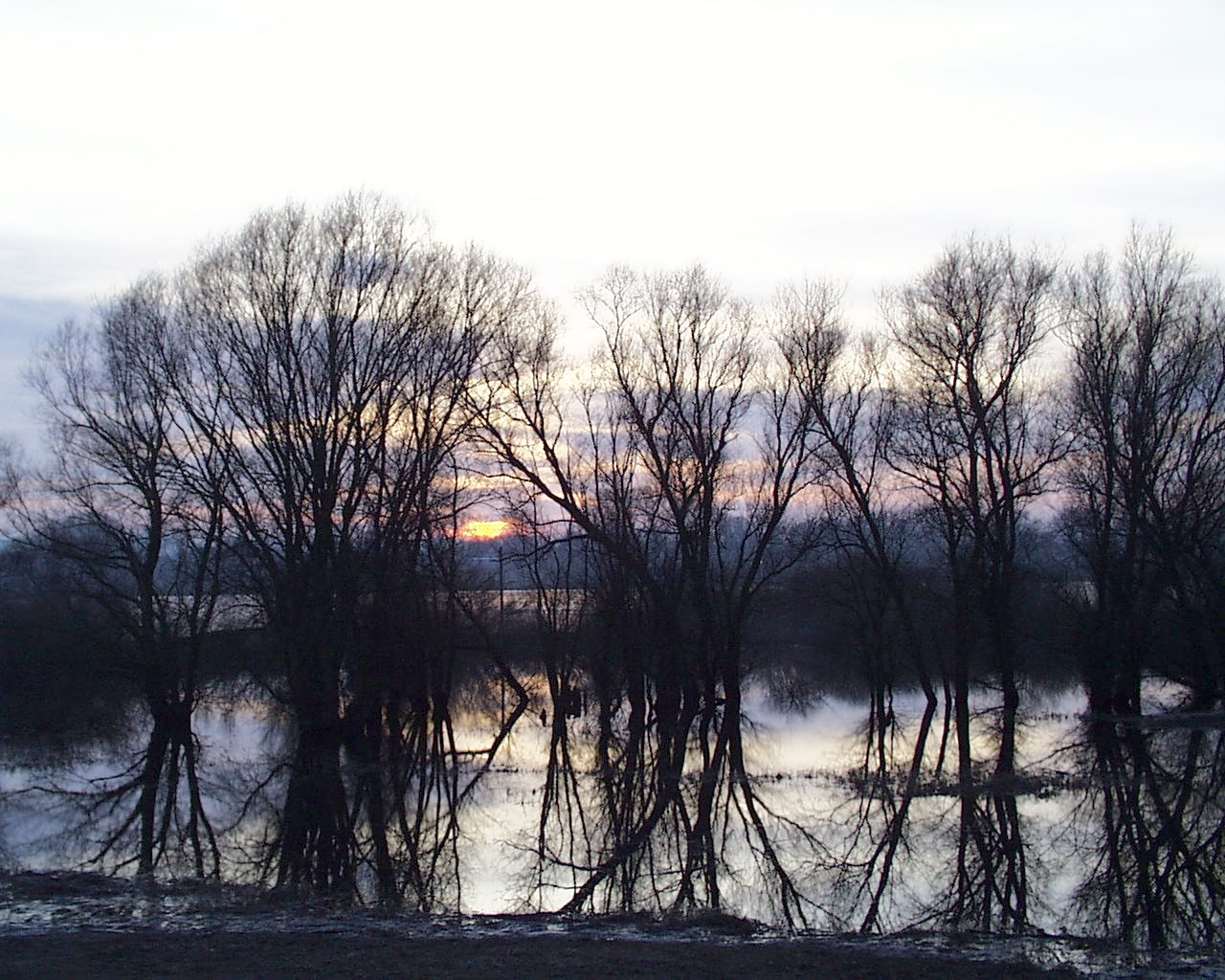 Spiegelungen im Sonnenuntergang