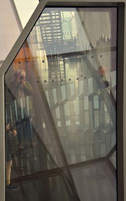 Spiegelungen in der Glasfassade der HARPA, REYKJAVIK, ISLAND