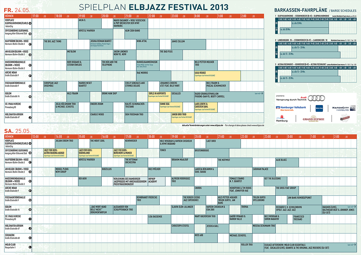 Spielplan ELBJAZZ 2013