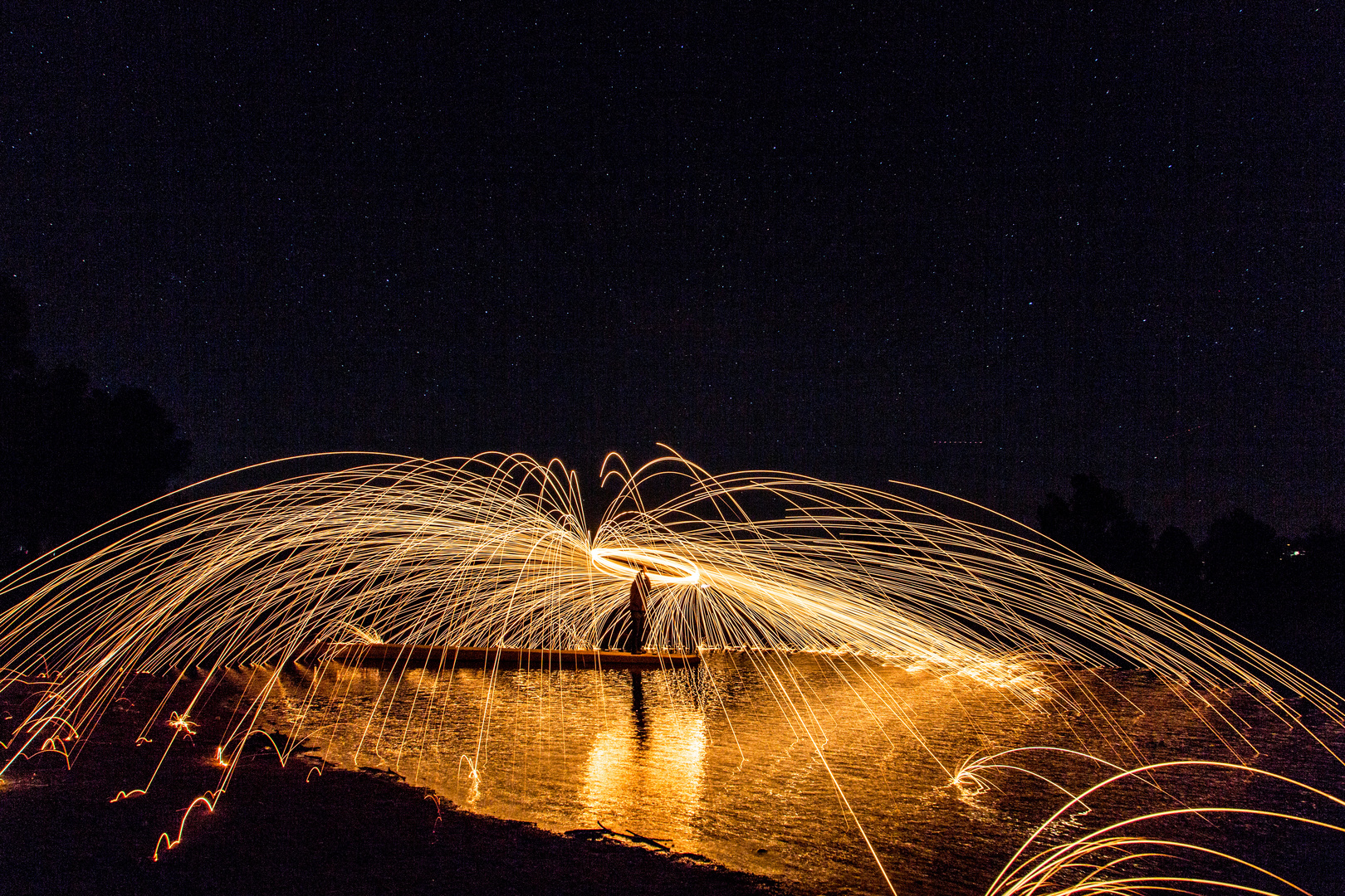 Spinning under the milky way