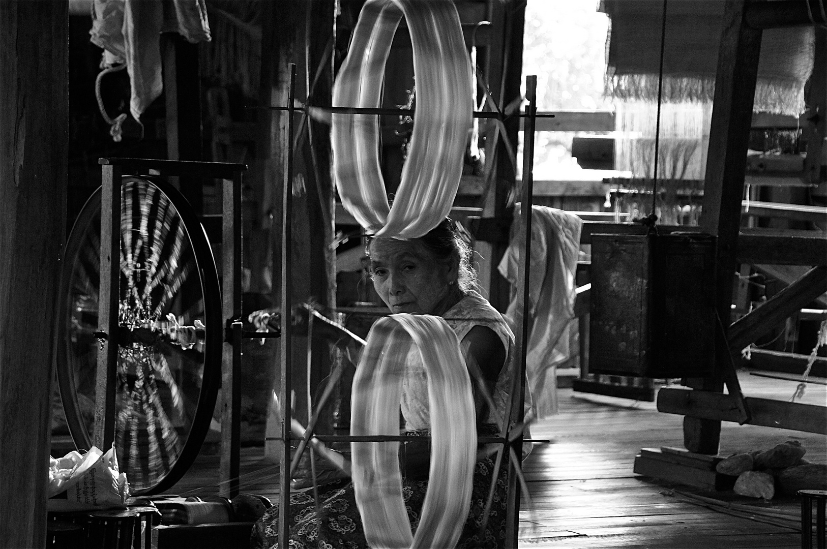 spinning wheel II, inle see, burma 2011