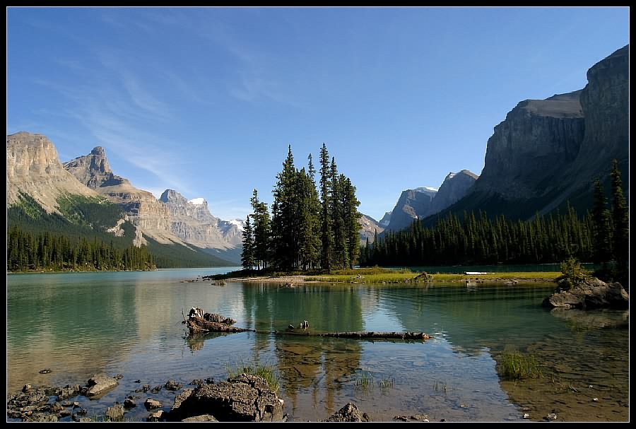 Spirit Island auf dem Maligne Lake