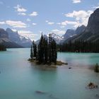 Spirit Island im Maligne Lake - Variante vom erhöhten Fotostandpunkt