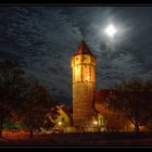 Spitzer Turm in Wertheim bei Vollmond