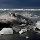 splashing against the ice