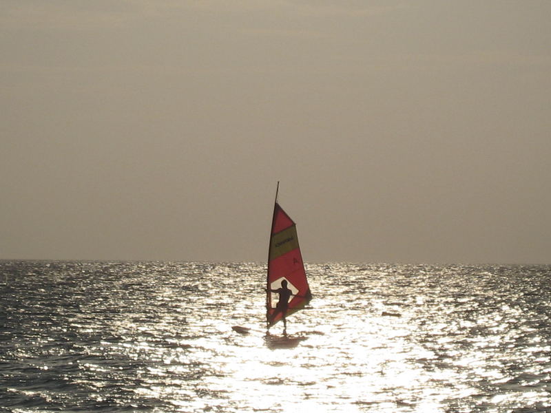 sport bei sonnenuntergang