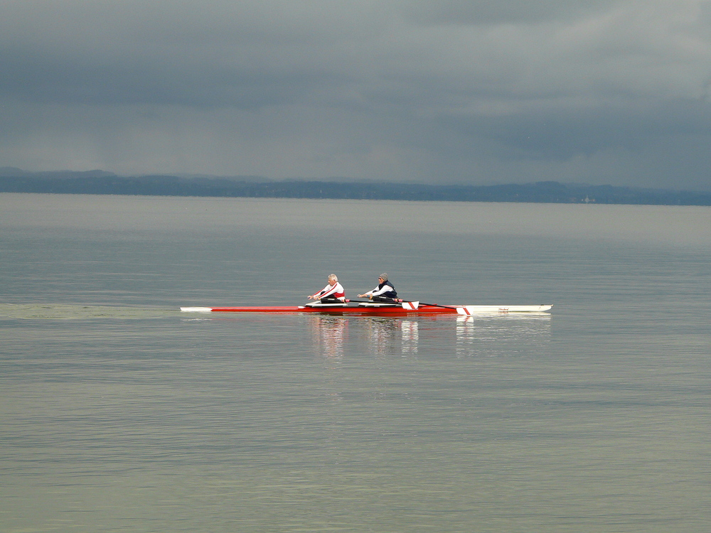 Sportlich unterwegs auf dem Bodensee...