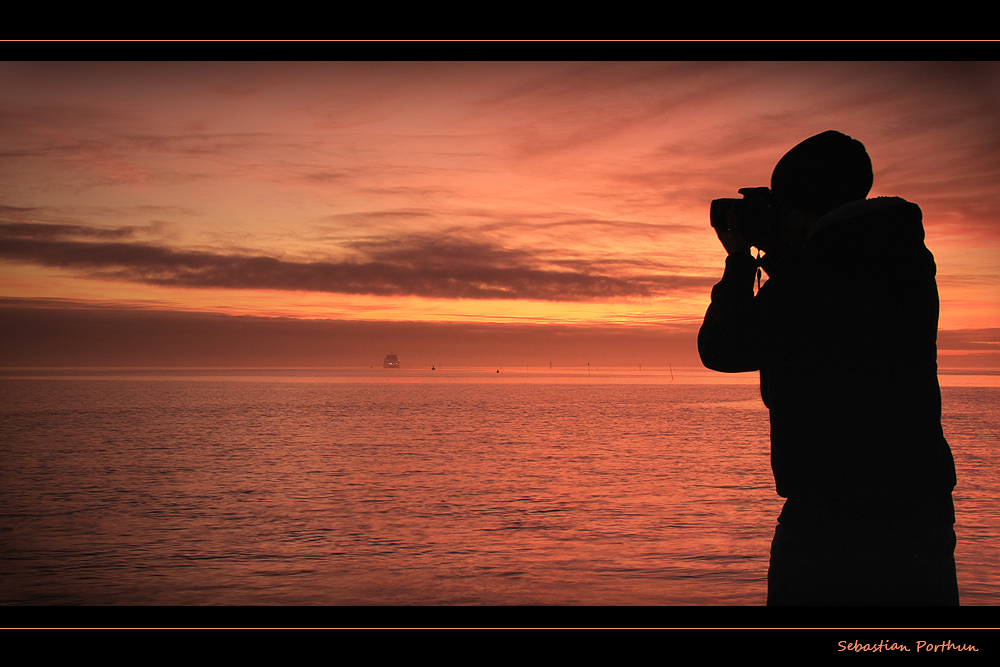 Spotter im Sonnenuntergang