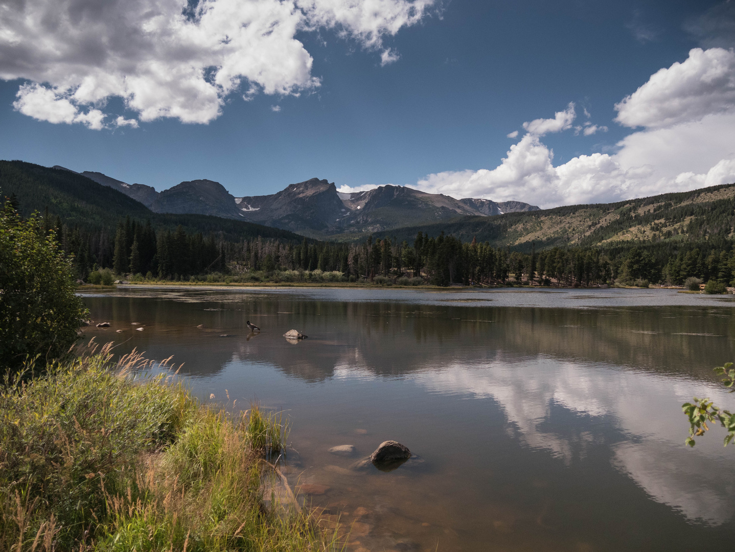 Sprangue Lake vor den Rocky Mountains, USA