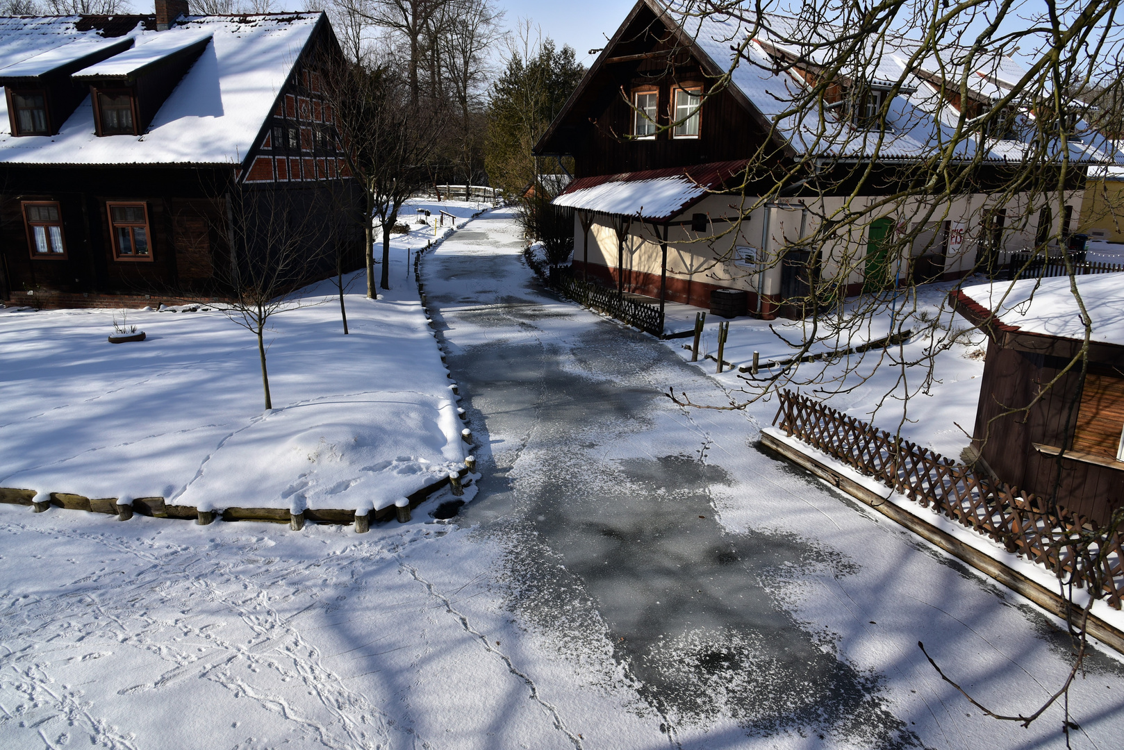 Spreewalddorf Lehde im Winter