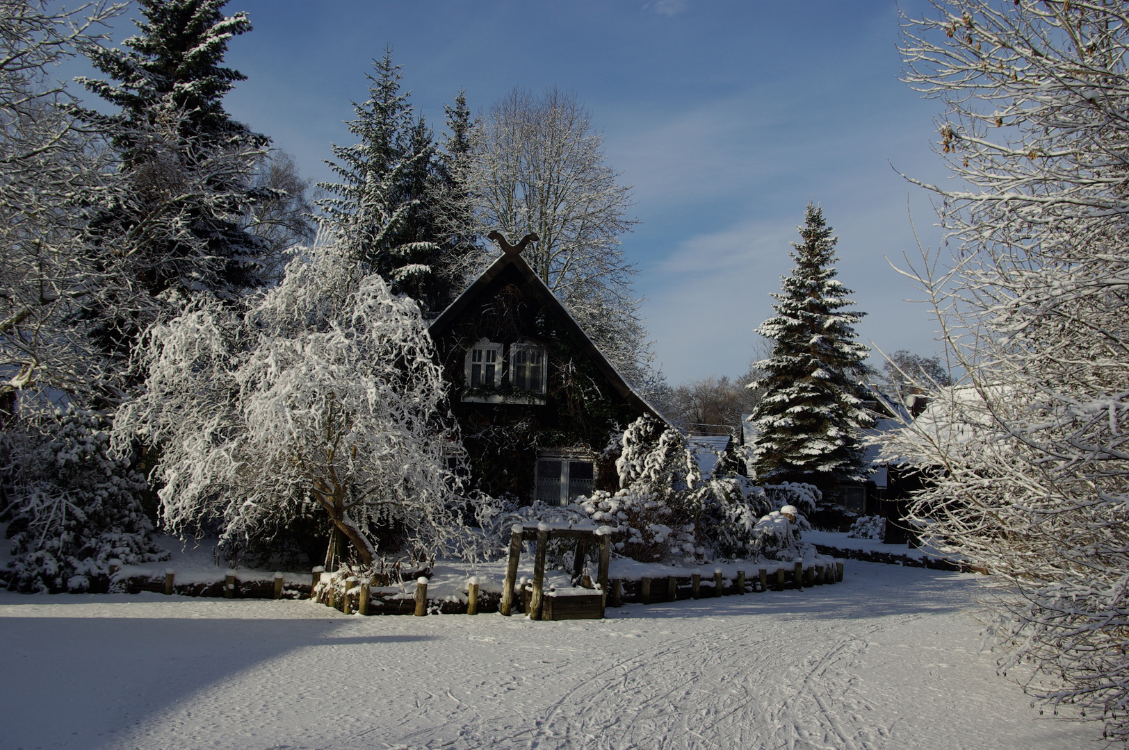 Spreewaldhaus im Winter