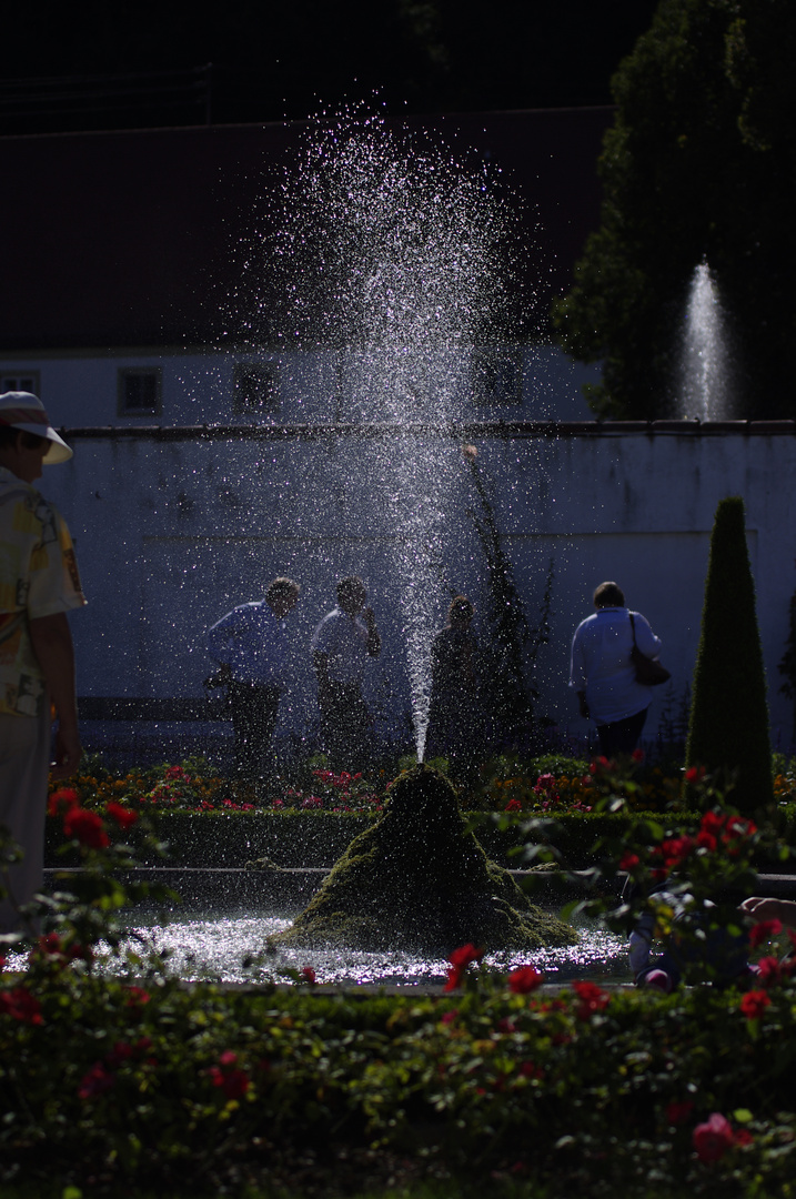 Springbrunnen im Gegenlicht