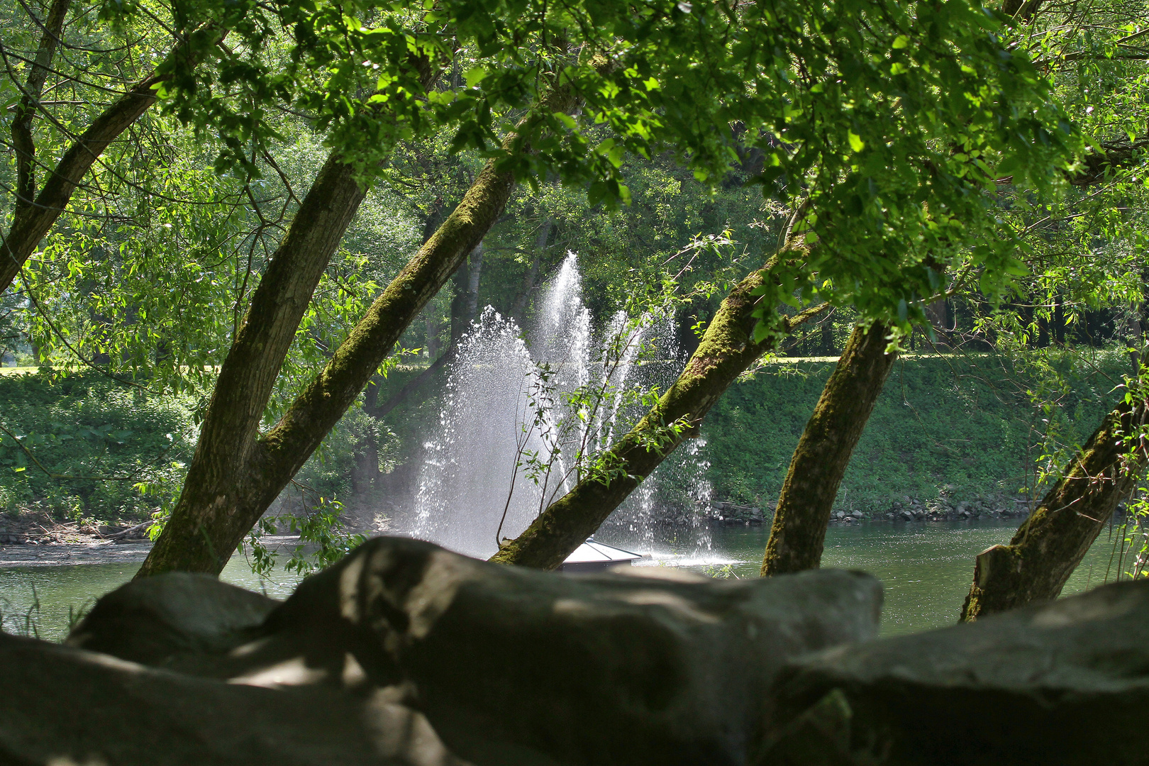 Springbrunnen im Hafen