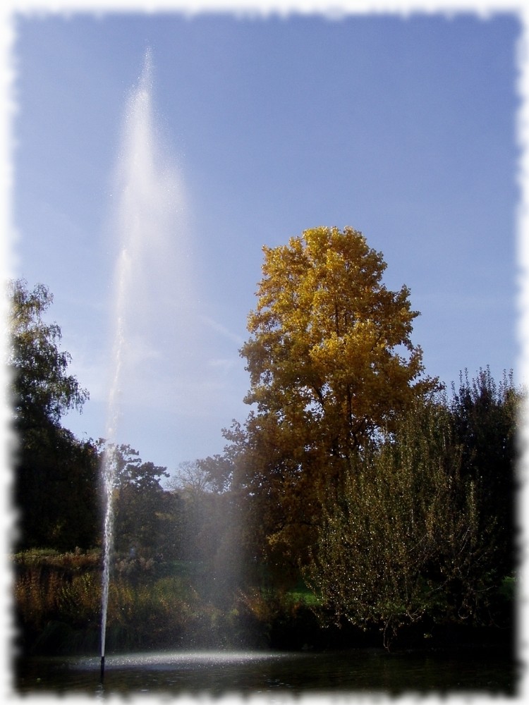 Springbrunnen im Höhenpark Killesberg im Herbst 2006