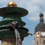 Springbrunnen mit Taube...