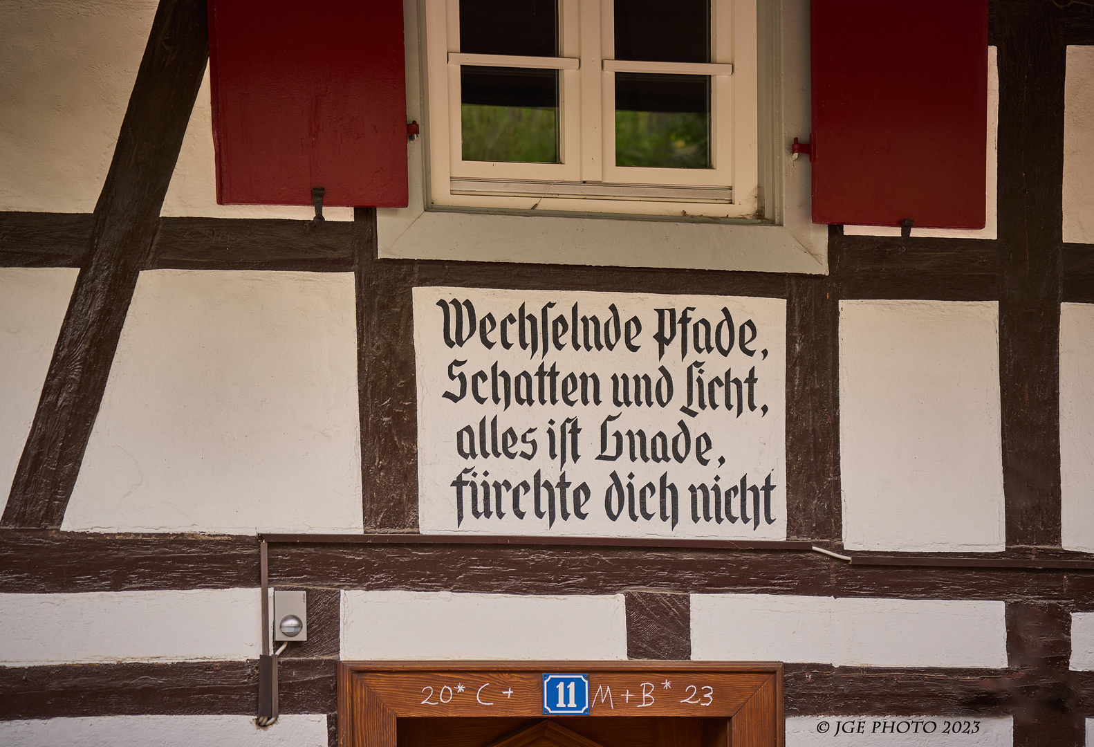Spruch an der Wand der Köninger-Hof Mühle