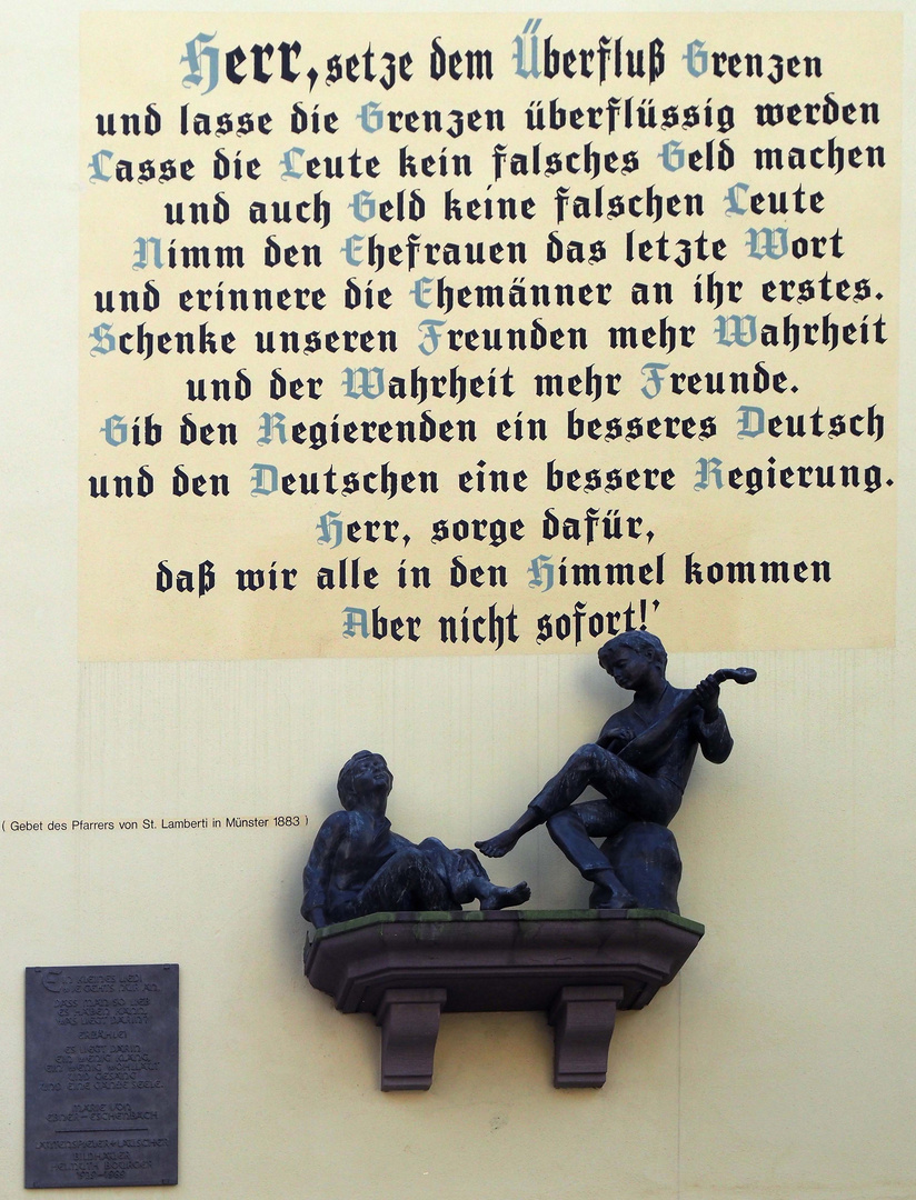 Spruch an einer Hauswand von Bernkastel-Kues