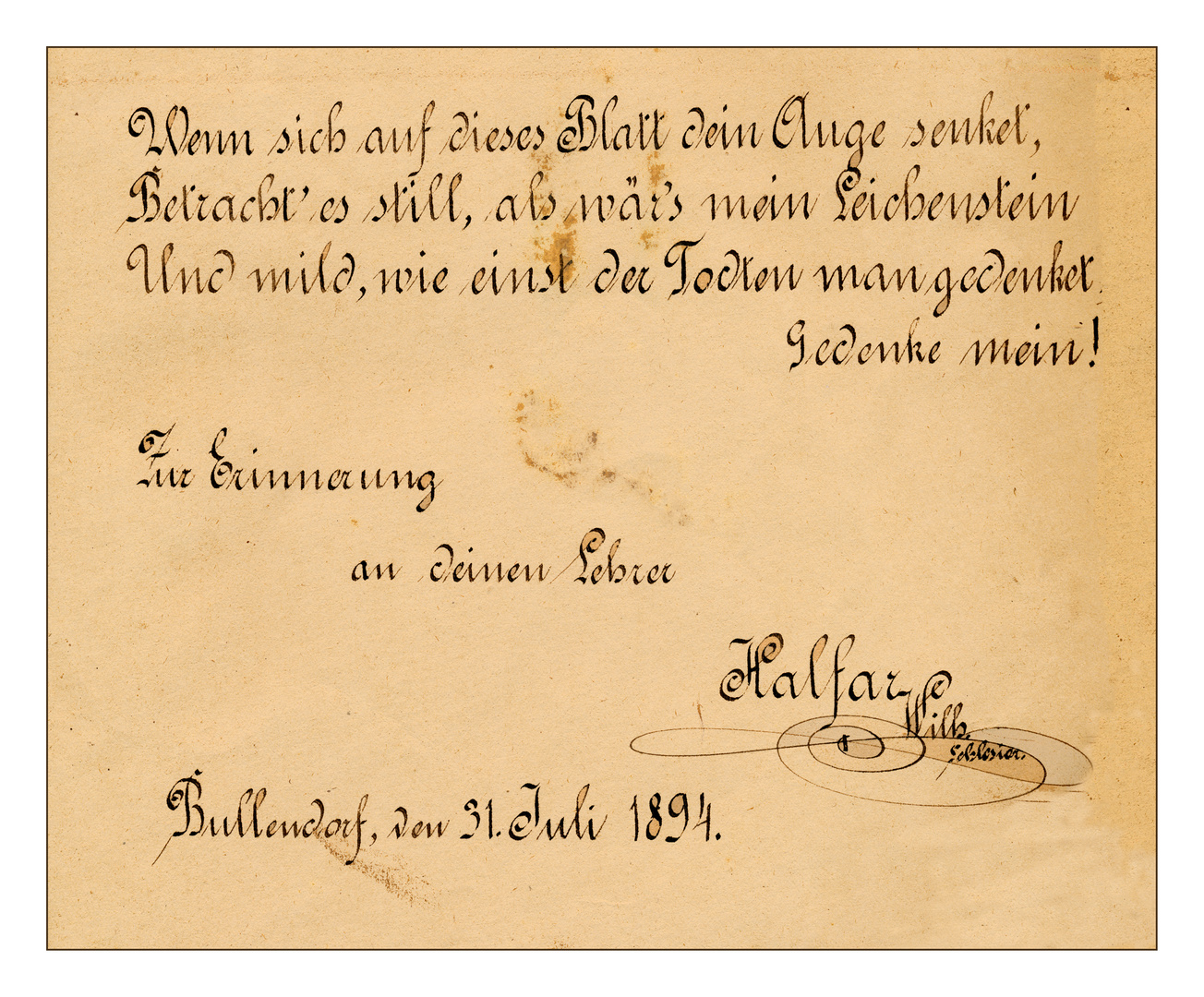 Spruch im Poesiealbum 1894 Foto & Bild projekte, wie dazumal