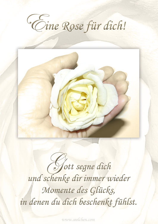 Spruchkarte / Eine Rose für dich mit Segenswunsch