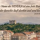Spruchkarte Sprüche 18,10 "Der Name des Herrn..."