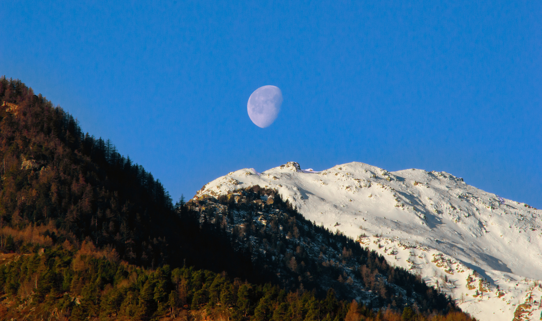spunta la luna dal monte Foto Immagini paesaggi, montagna, natura