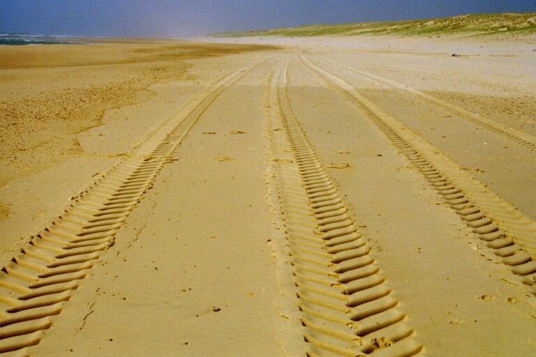 Spuren am Strand / Silberküste in Frankreich