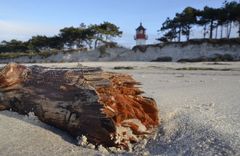 Spuren der Sturmflut am Leuchtturm