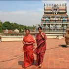 Srirangam, Dachszene mit Blick zum 3. Gopuram