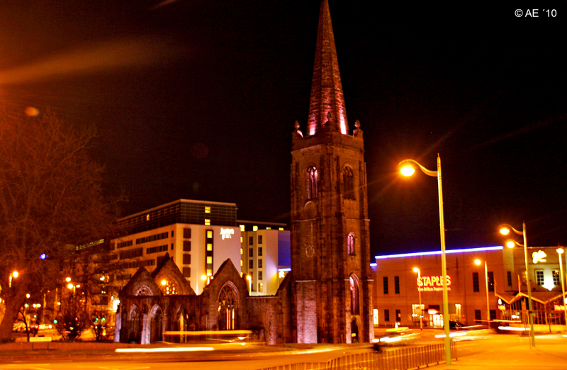 St. Andrew´s Church Plymouth by Night