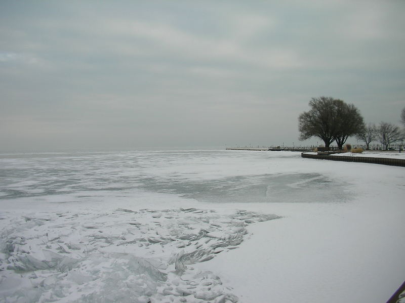 St. Claire Lake in Detroit bei -20 Grad