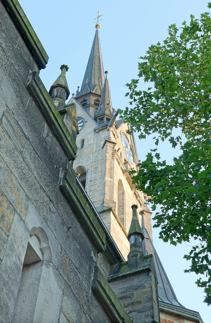 St.-Jakobi-Kirche Kirchturm Abendsonne Schatten