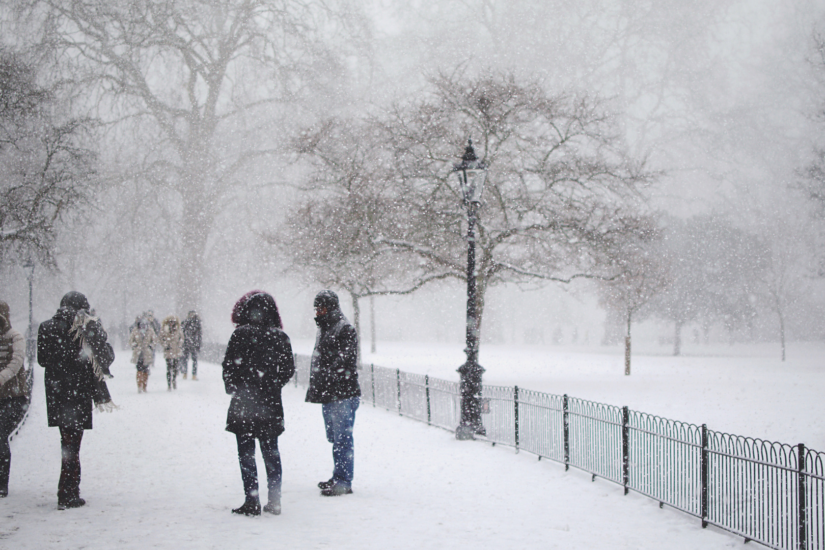 St. James' Park covered in snow