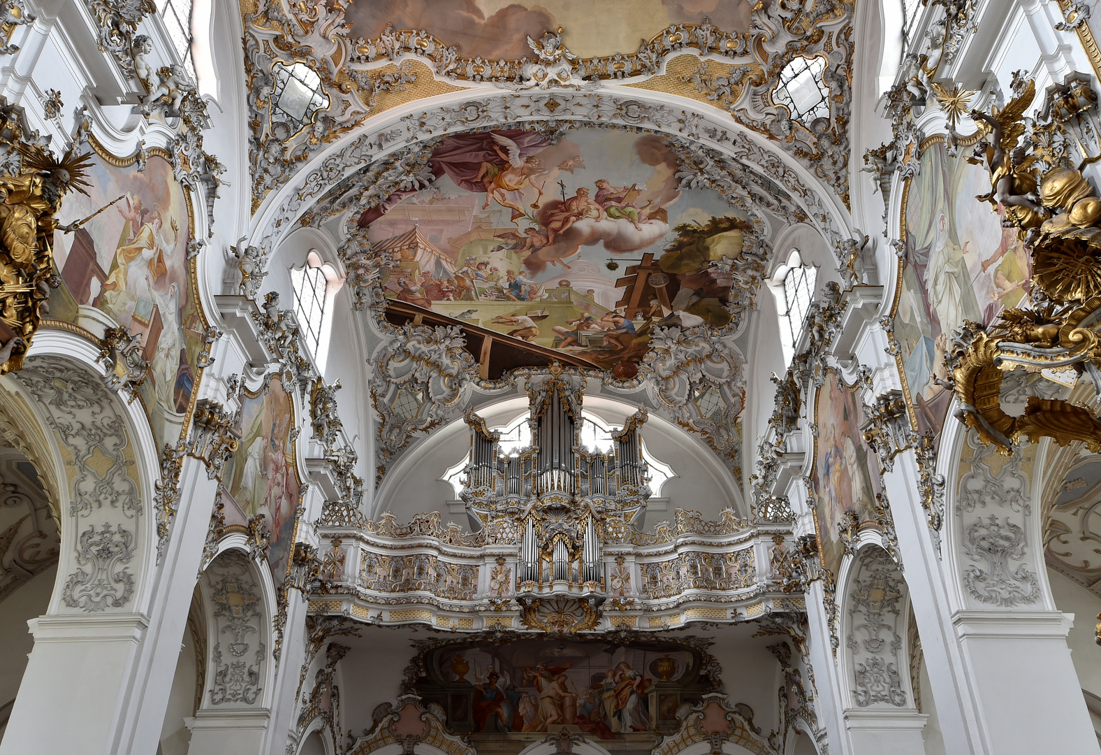 St. Johannes Baptist (Steingaden) Welfenmünster Blick zur Orgel