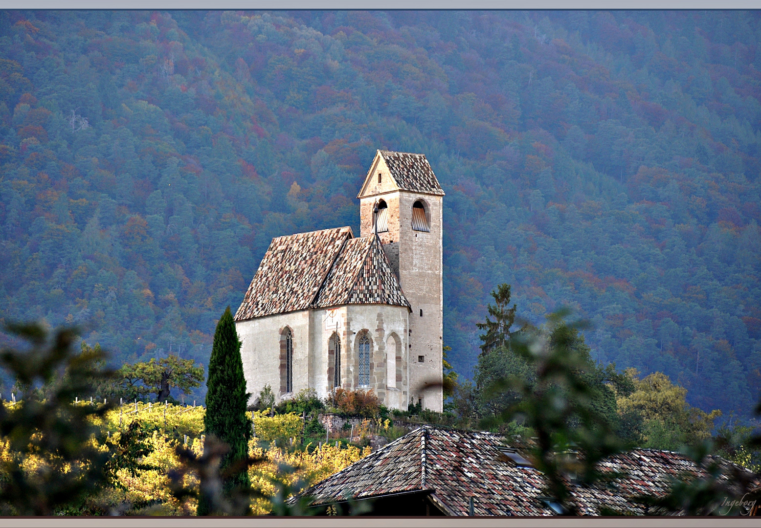 + St. Justin in den Südtiroler Weinbergen +