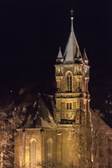 St. Katherinenkirche in Buchholz bei Nacht
