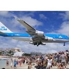St. Maarten KLM-747 Anflug auf den Flughafen