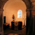 St. Margarets Chappel Edinburgh Castle im Morgenlicht