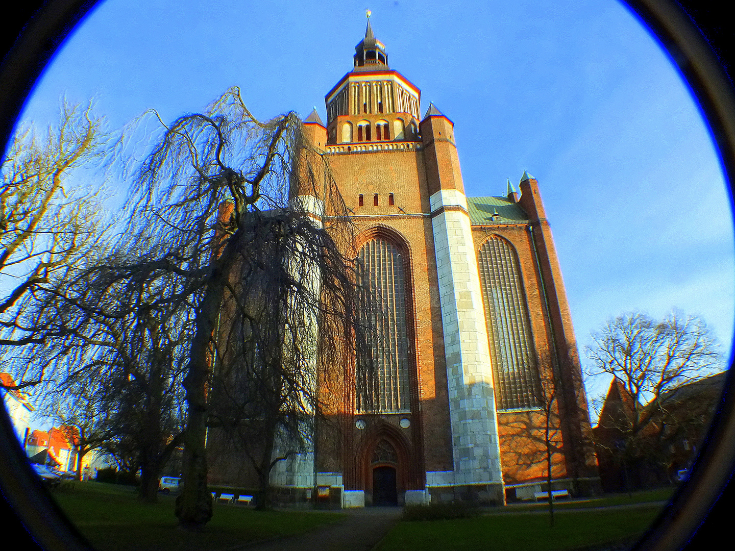 St. Marien Stralsund aus fishey-Sicht