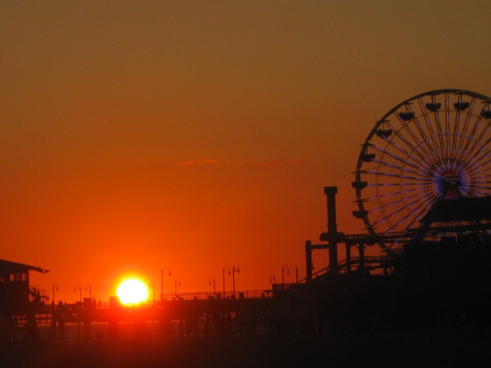 St. Monica Pier bei Sonnenuntergang